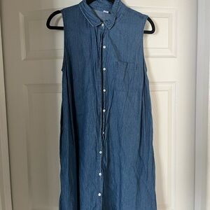 Old Navy Blue Denim Midi Dress